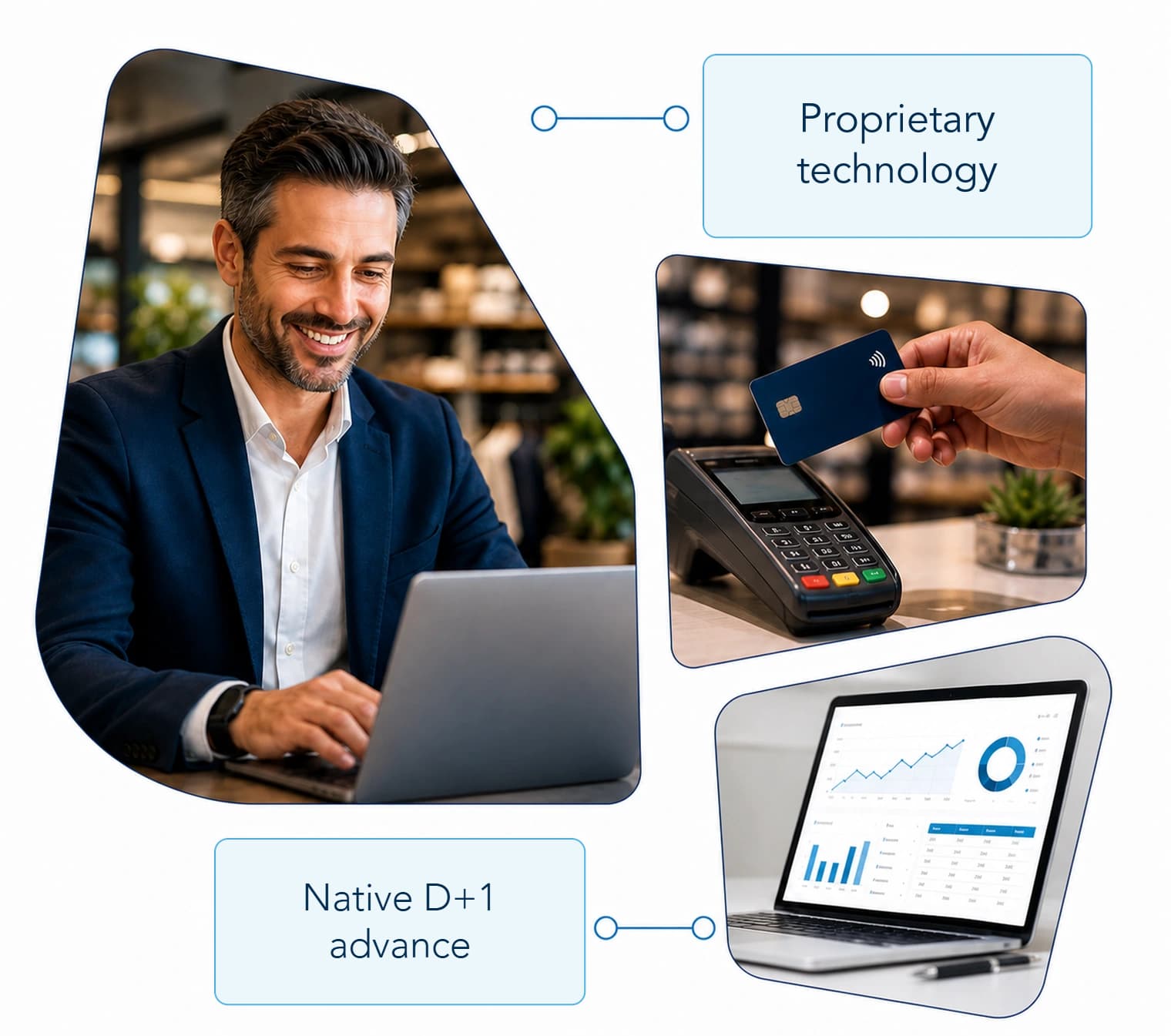 Digital acquiring operation: authorization, settlement and receivables advance on the same platform.